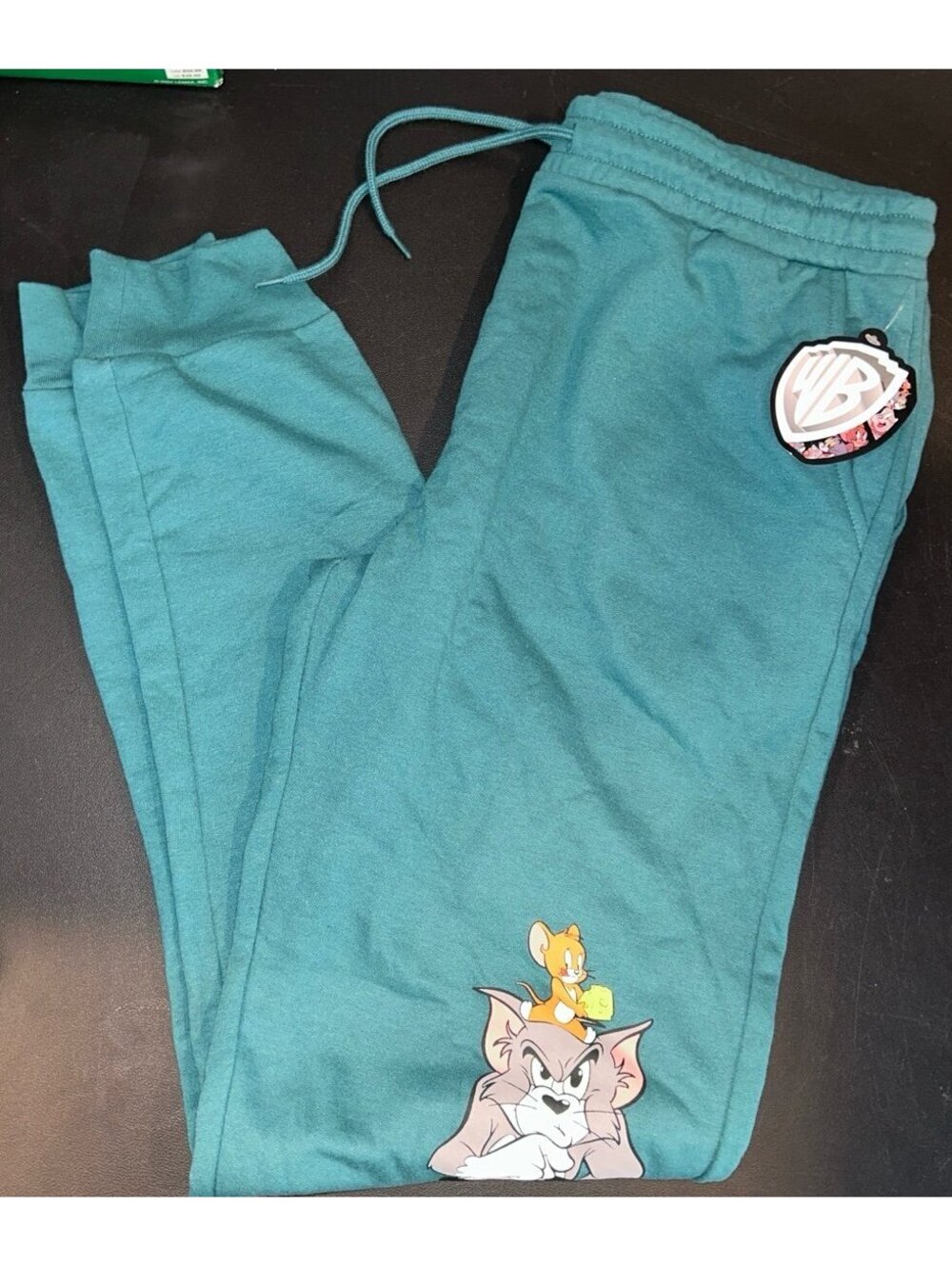 Tom and Jerry Jogger Sweatpants Teal Graphic Warner Bros Men’s Size Large NWT
